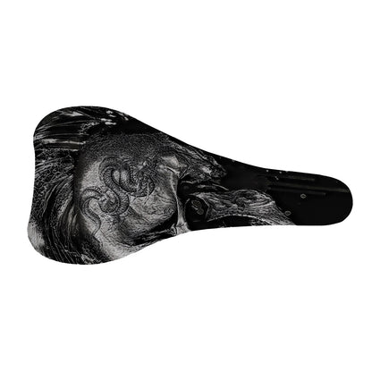Monochrome Punk Skull Print Bicycle Seat Cover