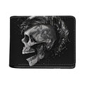 Monochrome Punk Skull Print Bifold Wallet
