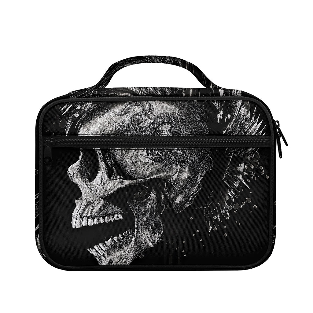 Monochrome Punk Skull Print Briefcase Bible Bag