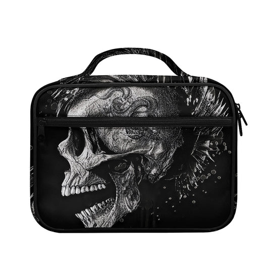 Monochrome Punk Skull Print Briefcase Bible Bag