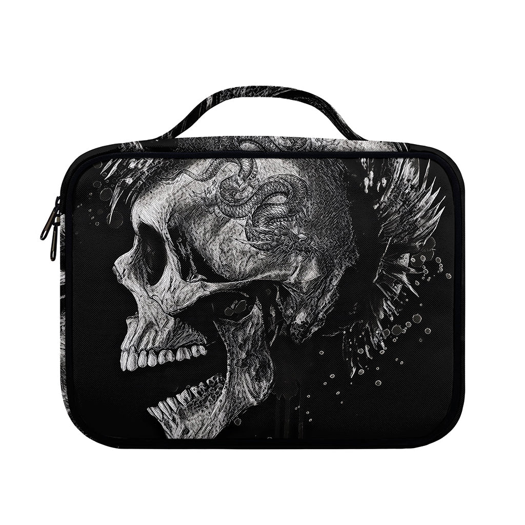 Monochrome Punk Skull Print Briefcase Bible Bag