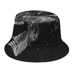Monochrome Punk Skull Print Bucket Hat