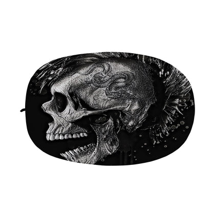 Monochrome Punk Skull Print Car Side Mirror Covers