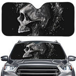 Monochrome Punk Skull Print Car Windshield Sun Shade