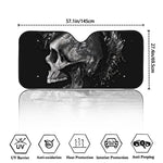 Monochrome Punk Skull Print Car Windshield Sun Shade