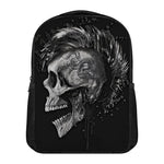 Monochrome Punk Skull Print Casual Backpack