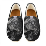 Monochrome Punk Skull Print Casual Shoes