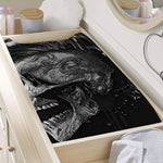 Monochrome Punk Skull Print Changing Pad Cover