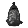 Monochrome Punk Skull Print Sling Bag