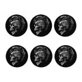Monochrome Punk Skull Print Coaster Set