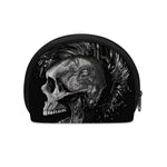 Monochrome Punk Skull Print Coin Purse