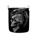 Monochrome Punk Skull Print Collapsible Laundry Basket