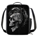 Monochrome Punk Skull Print Crossbody Lunch Bag