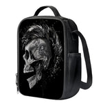 Monochrome Punk Skull Print Crossbody Lunch Bag