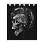 Monochrome Punk Skull Print Curtain