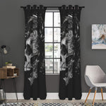 Monochrome Punk Skull Print Curtain