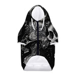 Monochrome Punk Skull Print Dog Zip Up Hoodie