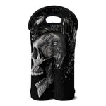 Monochrome Punk Skull Print Double Neoprene Wine Tote