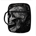 Monochrome Punk Skull Print Front Pocket Bible Bag