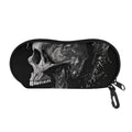 Monochrome Punk Skull Print Glasses Case