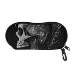 Monochrome Punk Skull Print Glasses Case