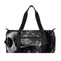 Monochrome Punk Skull Print Gym Bag