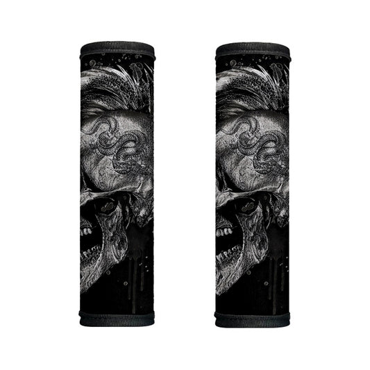 Monochrome Punk Skull Print Handle Covers