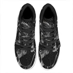 Monochrome Punk Skull Print High Top Leather Sneakers