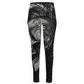 Monochrome Punk Skull Print High-Waisted Pocket Leggings