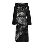 Monochrome Punk Skull Print Hooded Bathrobe