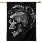 Monochrome Punk Skull Print House Flag