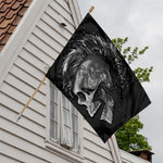 Monochrome Punk Skull Print House Flag