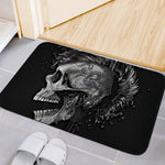 Monochrome Punk Skull Print Indoor Door Mat