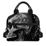 Monochrome Punk Skull Print Insulated Lunch Bag