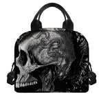 Monochrome Punk Skull Print Insulated Lunch Bag