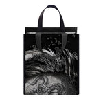 Monochrome Punk Skull Print Insulated Lunch Tote