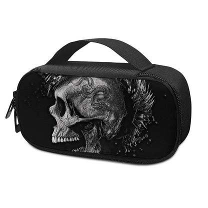 Monochrome Punk Skull Print Insulin Cooler Travel Case
