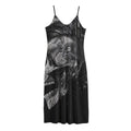 Monochrome Punk Skull Print Jersey Midi Cami Dress