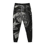 Monochrome Punk Skull Print Jogger Pants