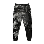 Monochrome Punk Skull Print Jogger Pants