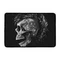 Monochrome Punk Skull Print Kitchen Mat