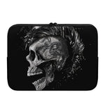 Monochrome Punk Skull Print Laptop Sleeve