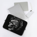 Monochrome Punk Skull Print Laptop Sleeve