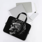 Monochrome Punk Skull Print Laptop Sleeve With Handle