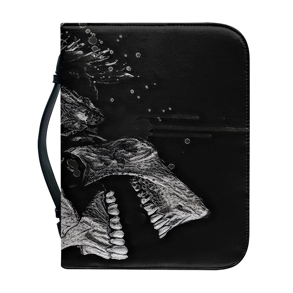 Monochrome Punk Skull Print Leather Bible Cover