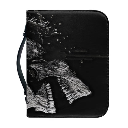 Monochrome Punk Skull Print Leather Bible Cover