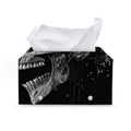 Monochrome Punk Skull Print Leather Tissue Box Cover