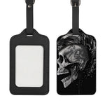 Monochrome Punk Skull Print Luggage Tag