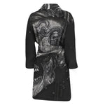 Monochrome Punk Skull Print Men's Bathrobe