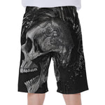 Monochrome Punk Skull Print Men's Beach Shorts